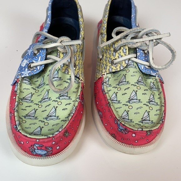 Sperry Vineyard Vines Patchwork Boat Shoes Size 5 - Picture 6 of 16